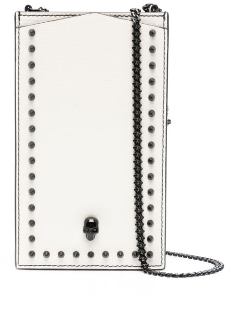 Alexander McQueen skull-stud leather phone case