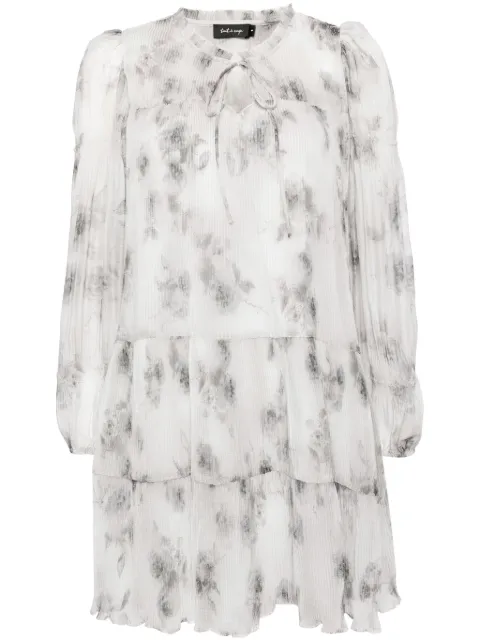 tout a coup plissé foral-print dress