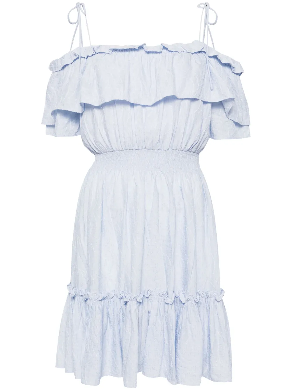 Tout A Coup Off-shoulder Dress In Blue