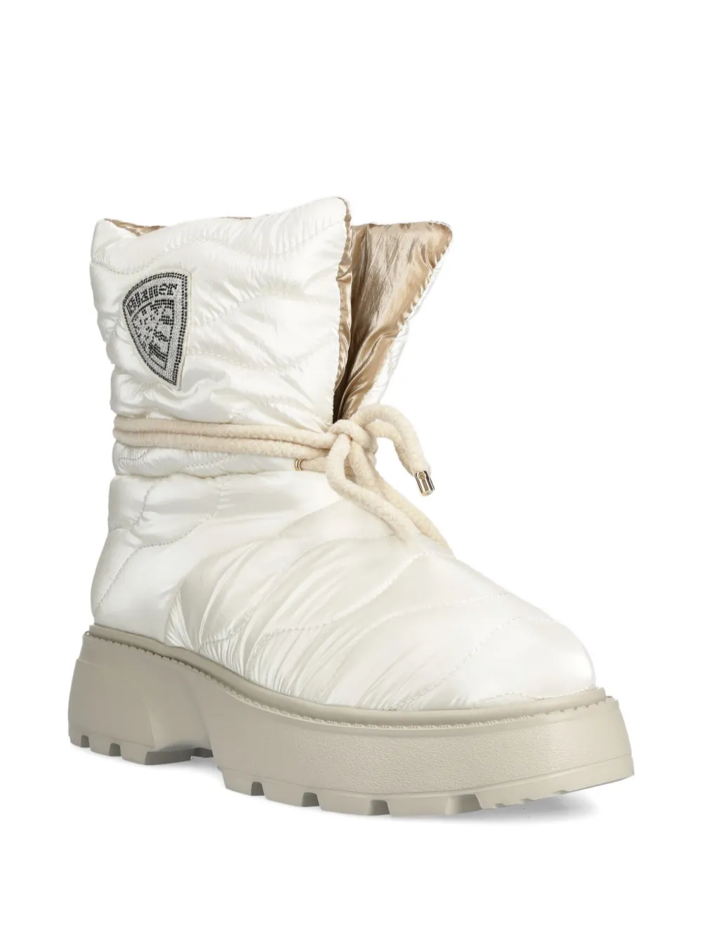 Blauer quilted lace-up boots White