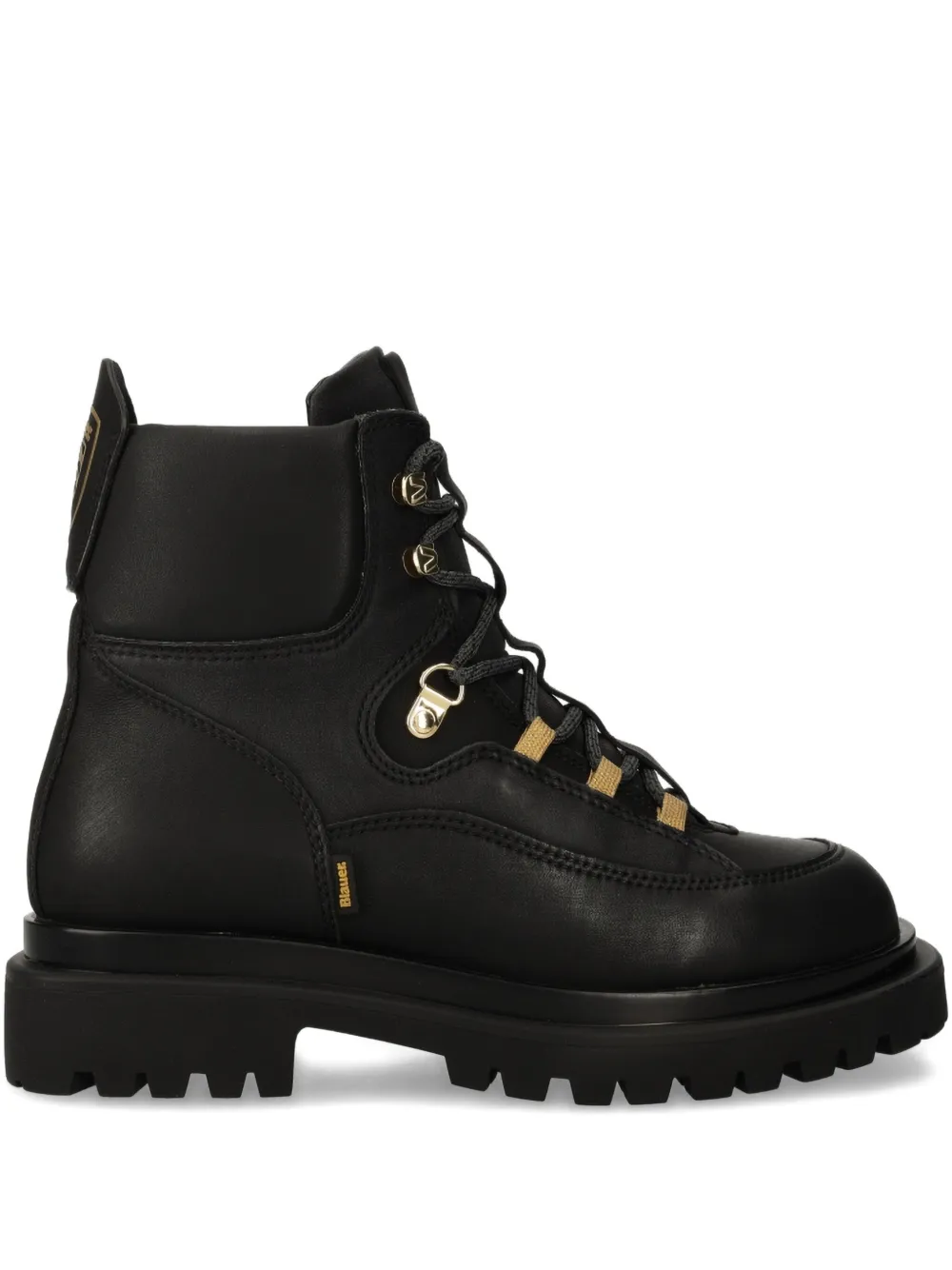 Blauer lace-up combat boots Black