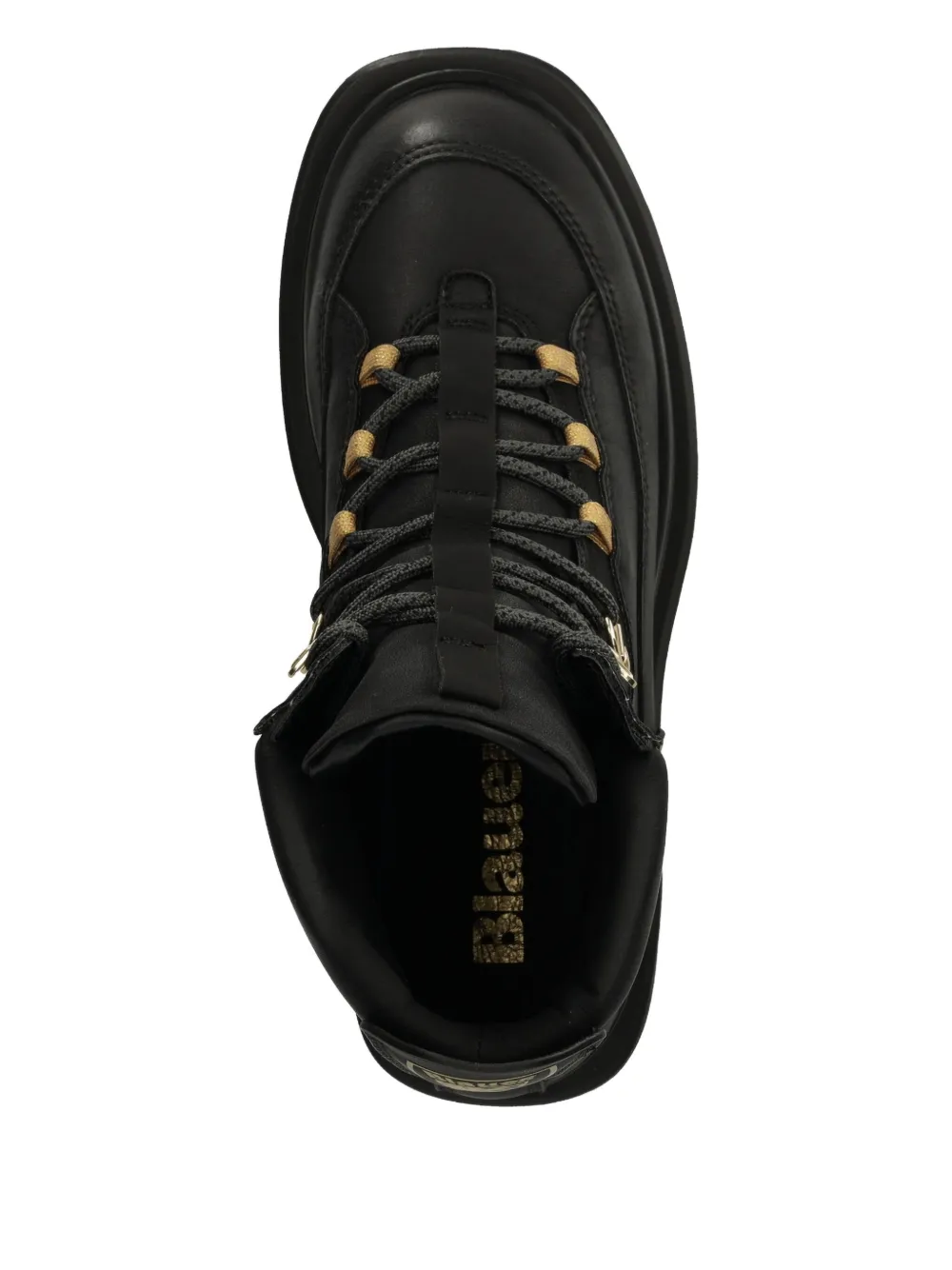 Blauer Lace-up Combat Boots In Black