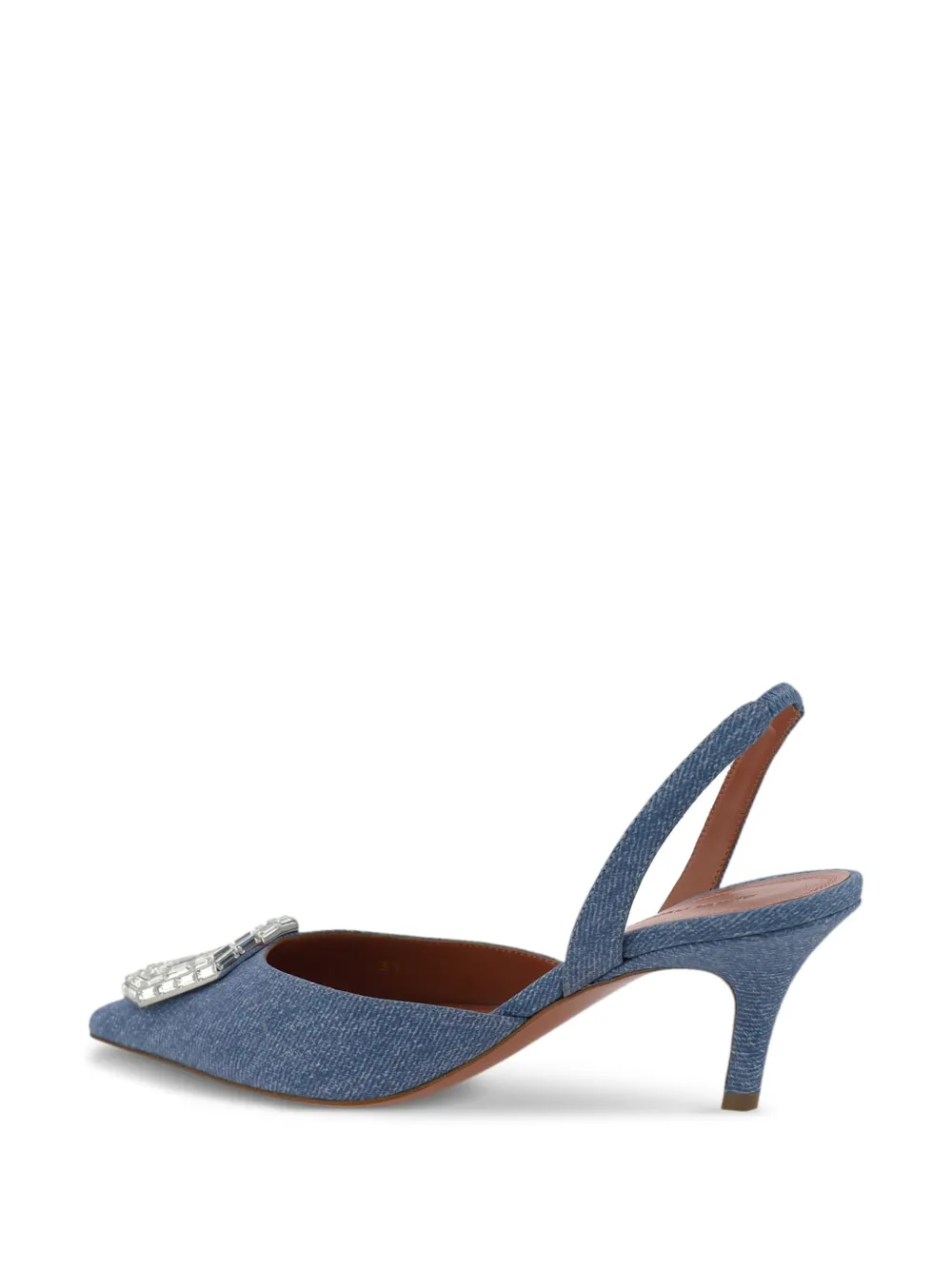 Amina Muaddi 60 mm Camelia slingback pumps Blauw