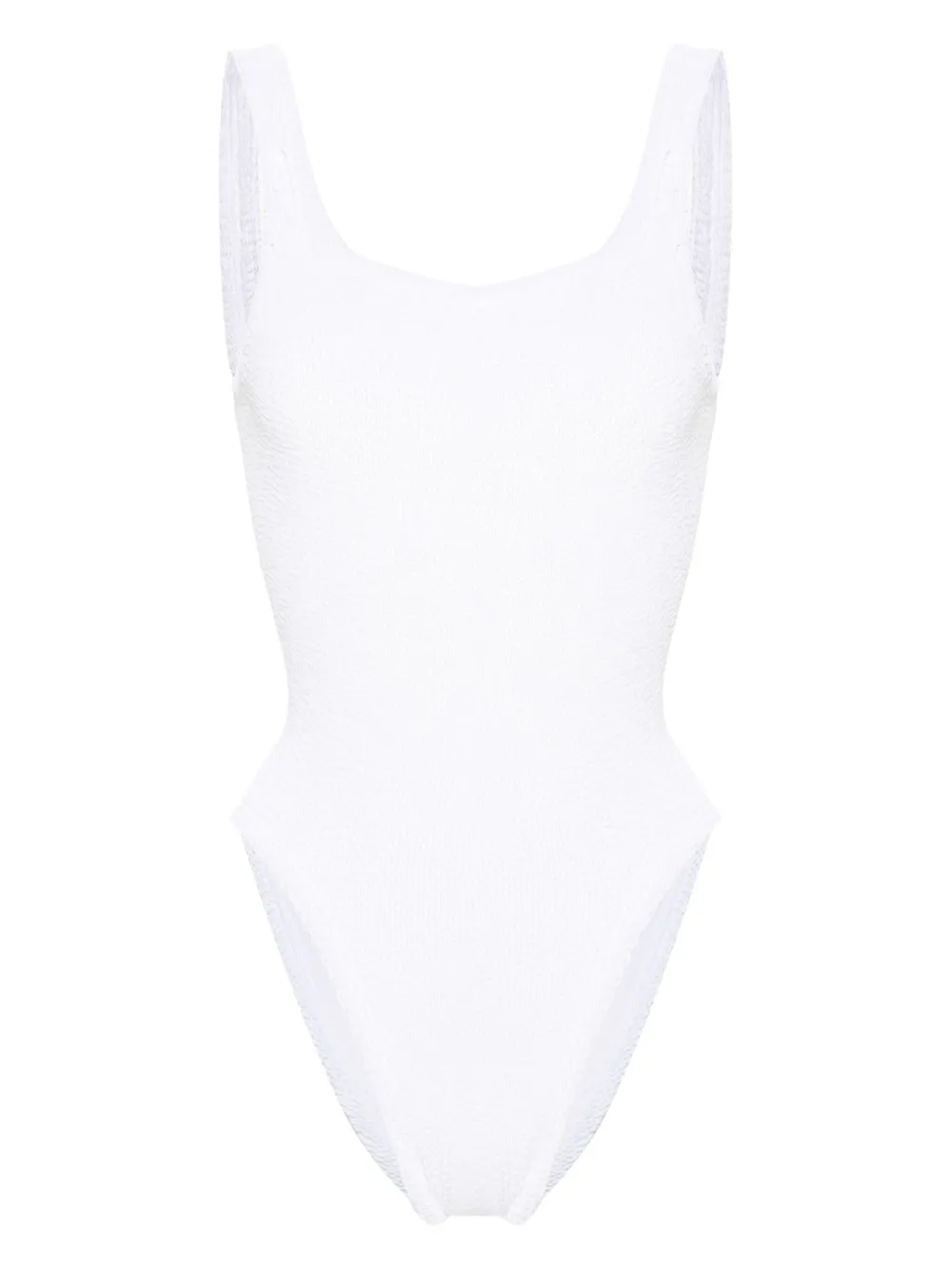 Hunza G Crinkled-effect Open-back Swimsuit In White