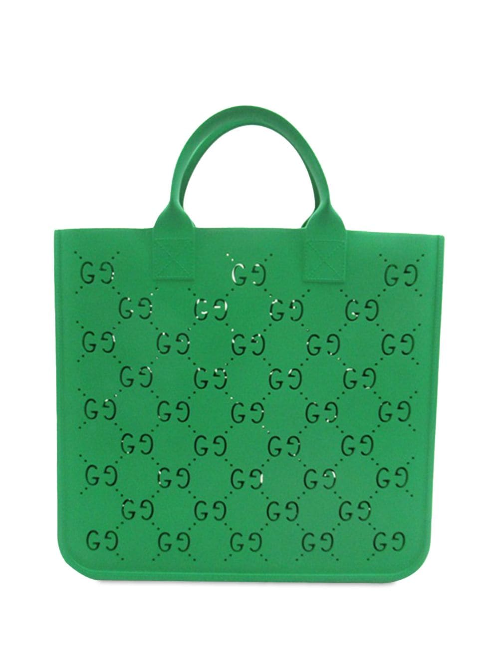 Pre-owned Gucci 2016-2023 Kids' Gg Rubber Tote Bag In Green