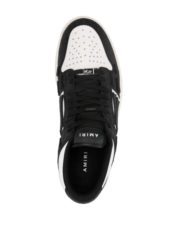 AMIRI Shimmer Skel Leather Sneakers | Black | FARFETCH