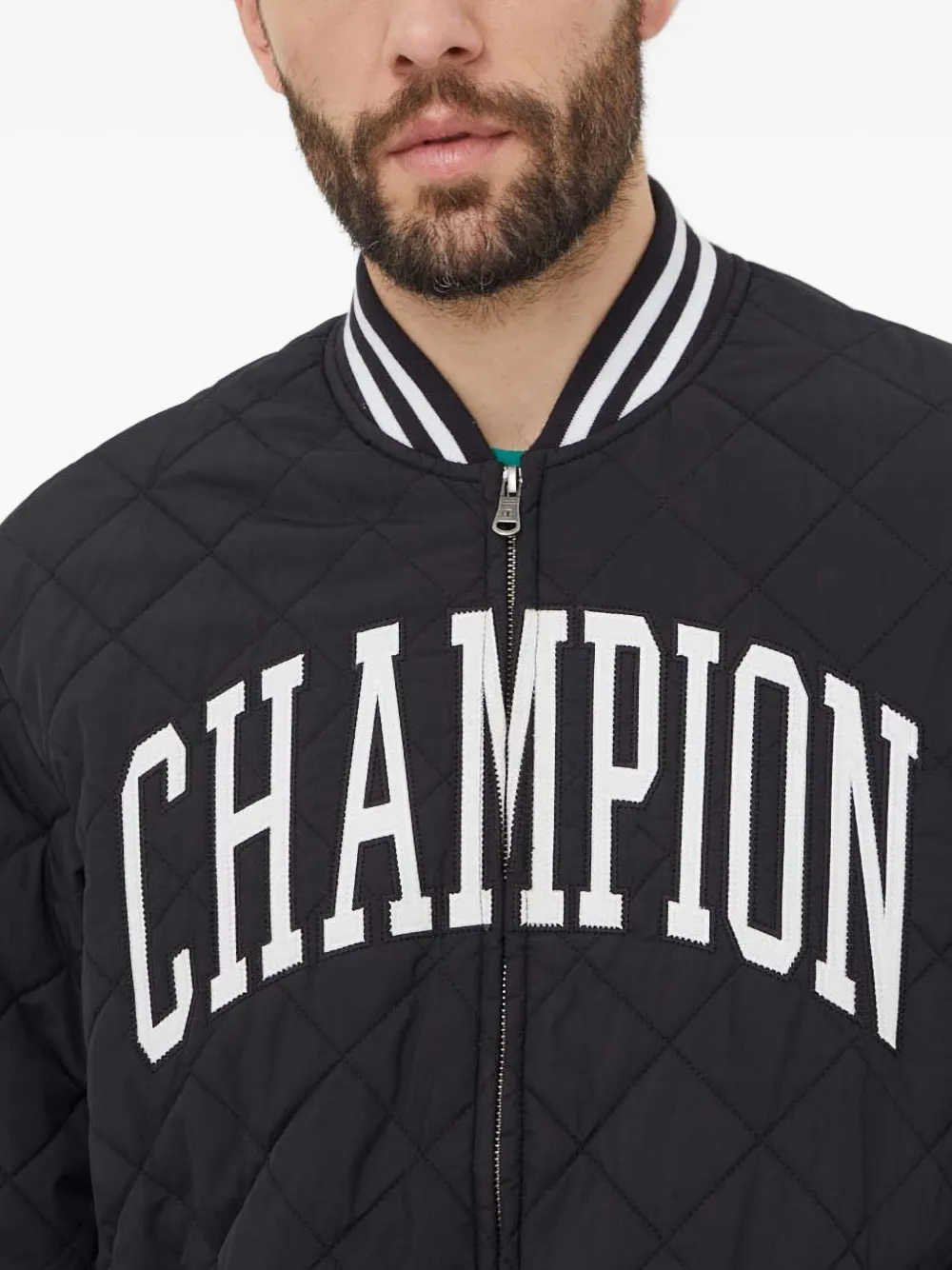 Champion Gewatteerd bomberjack met logo-applicatie Zwart