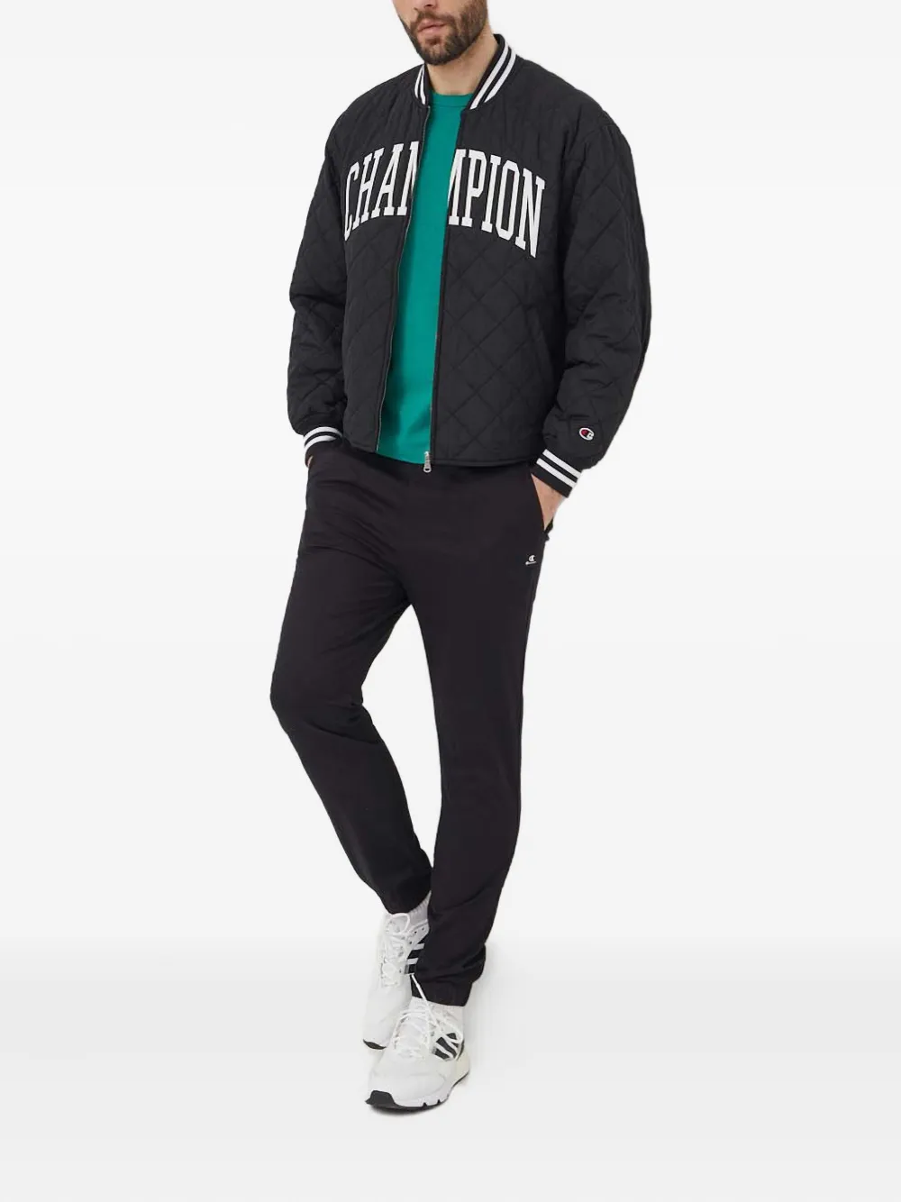 Champion logo-appliqué quilted bomber jacket | Bomber Jackets | Image 2