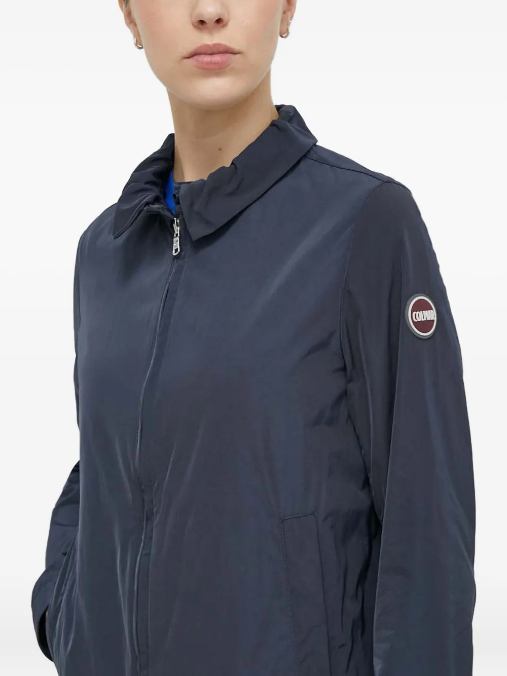 Colmar High-neck Taffeta Jacket In Brown