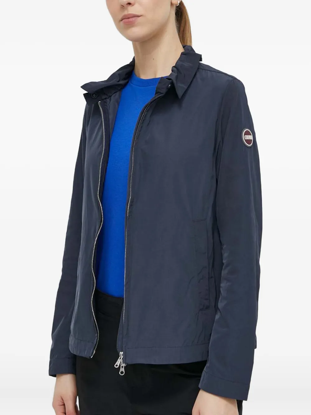 Colmar High-neck Taffeta Jacket In Brown