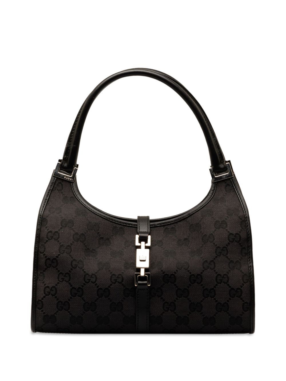 Pre-owned Gucci 2000-2015 Gg Canvas Jackie Bardot Shoulder Bag In Black