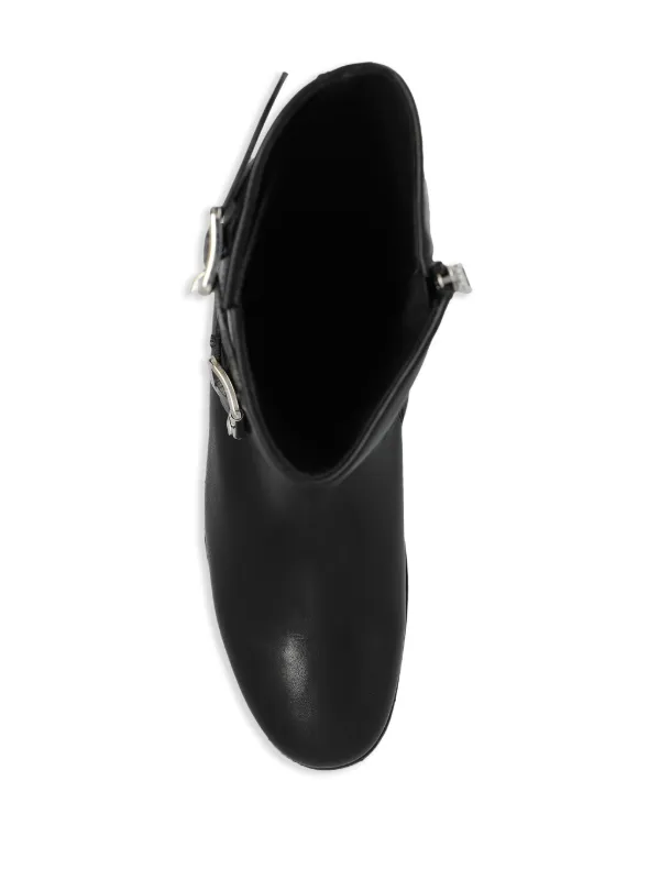 DSQUARED2 Buckled Leather Boots | Black | FARFETCH