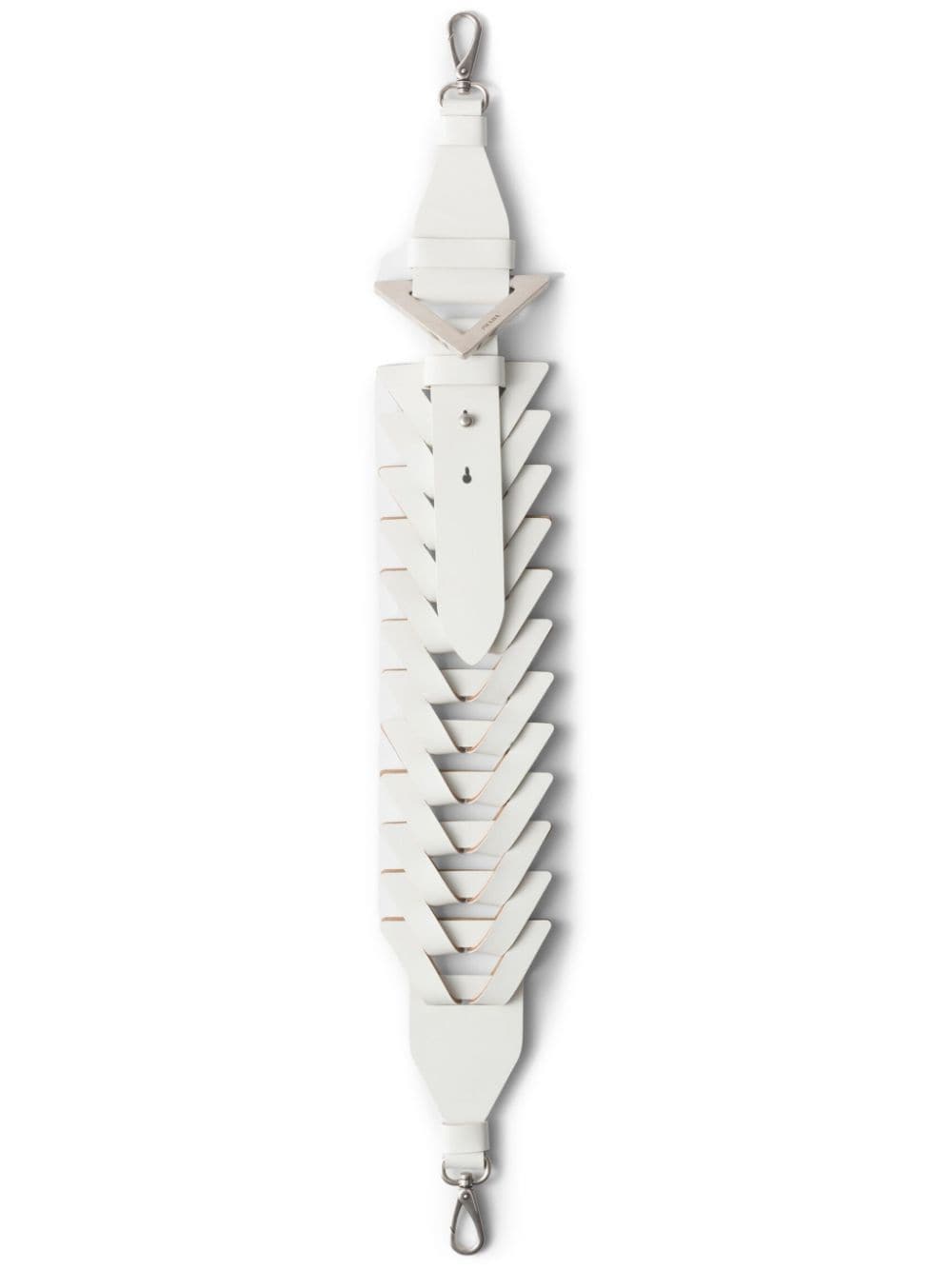 Prada Interwoven Leather Shoulder Strap In White