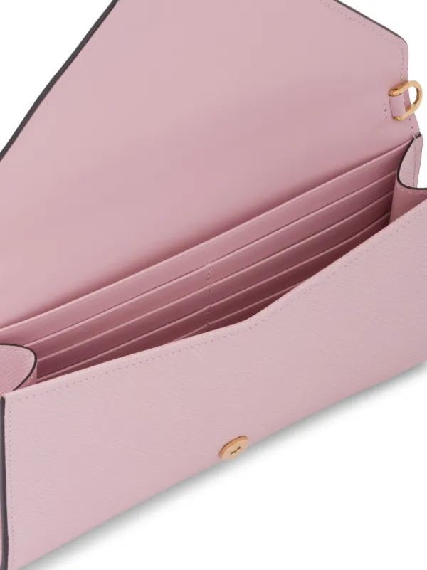 Prada Saffiano Leather Envelope Clutch | Pink | FARFETCH