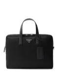 Prada logo-plaque laptop bag - Black