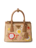 Prada small Galleria Saffiano crochet handbag - Neutrals