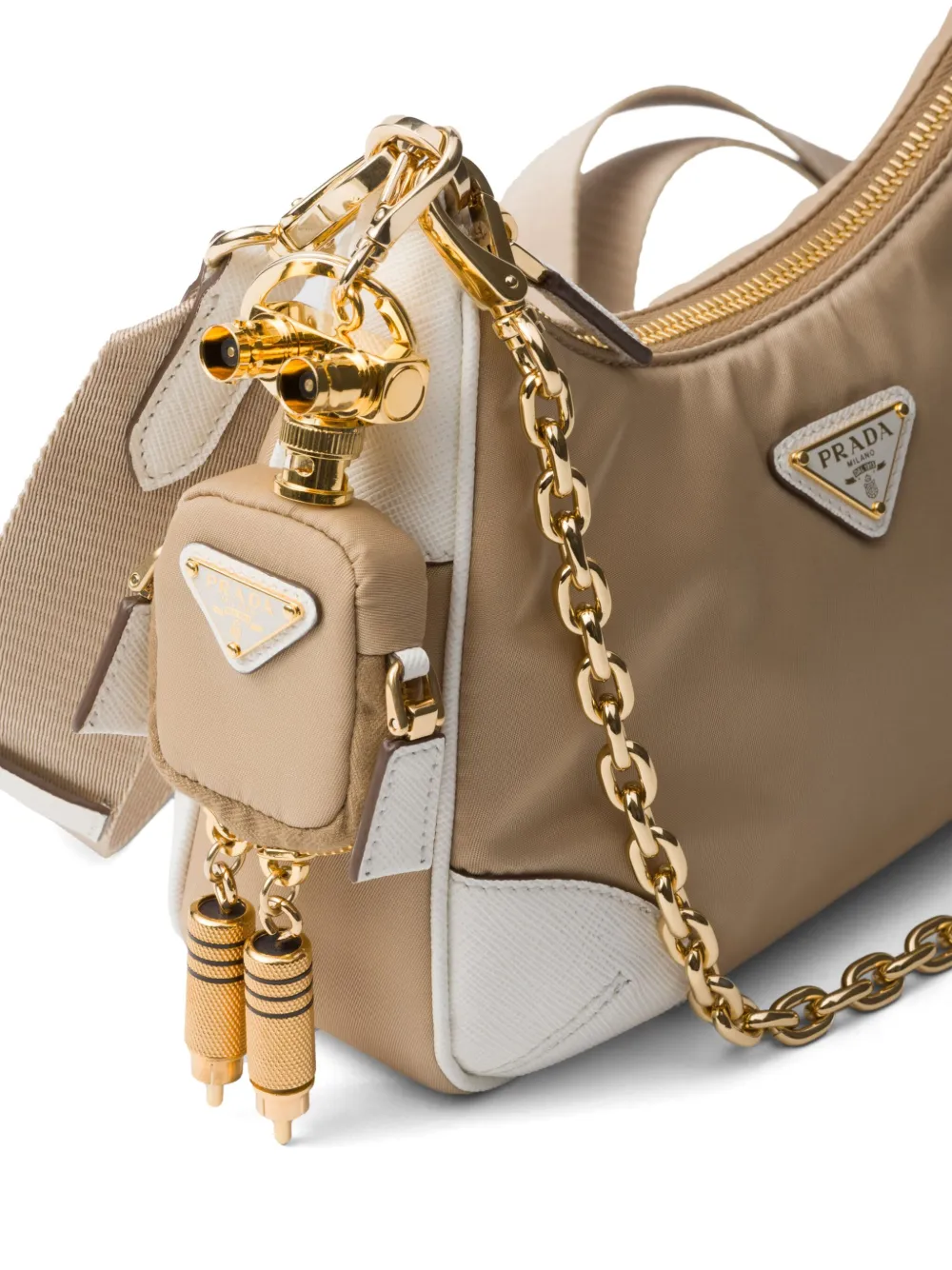 Prada Re-Edition 2005 schoudertas Beige