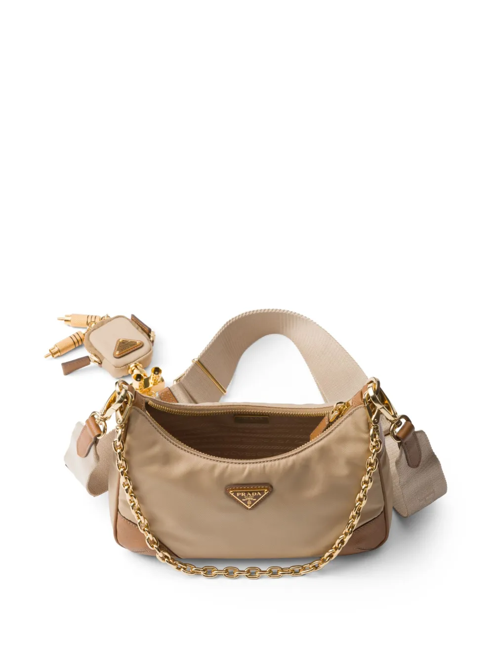Prada Re-Edition 2005 schoudertas Beige