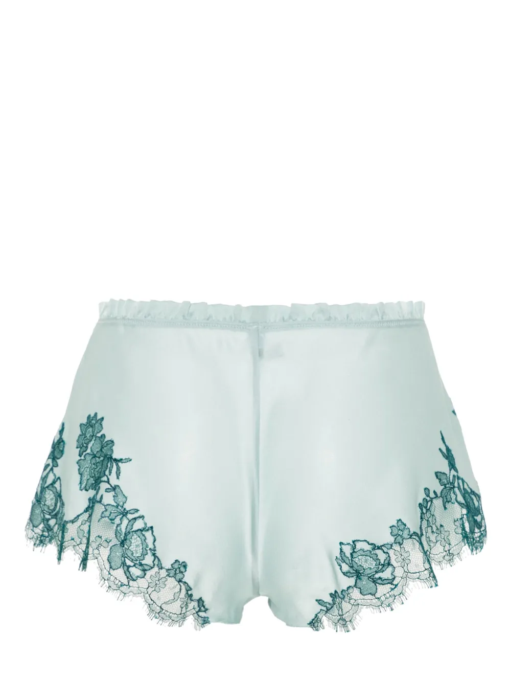 Carine Gilson Pyjamashorts met afwerking van kant - Blauw