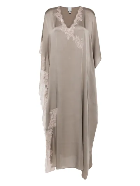 Carine Gilson lace-trim silk kaftan