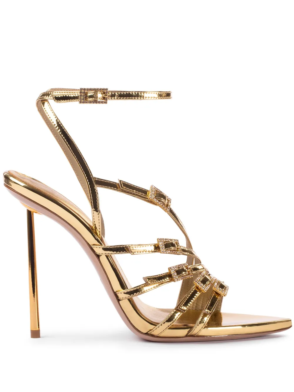 Le Silla 120mm Scarlet strappy sandals Gold