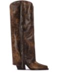 Le Silla Jewel 100mm crystal-embellished boots - Brown