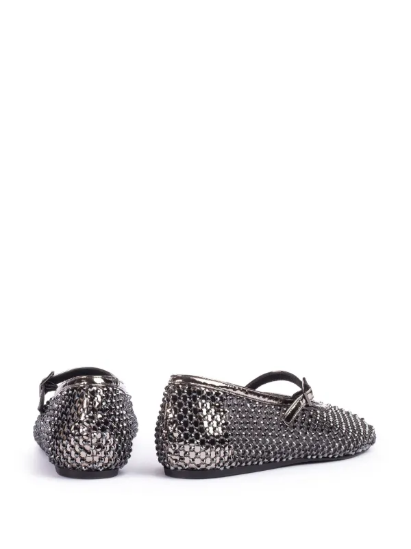 Le Silla Gilda crystal-embellished Ballerina Shoes | Silver