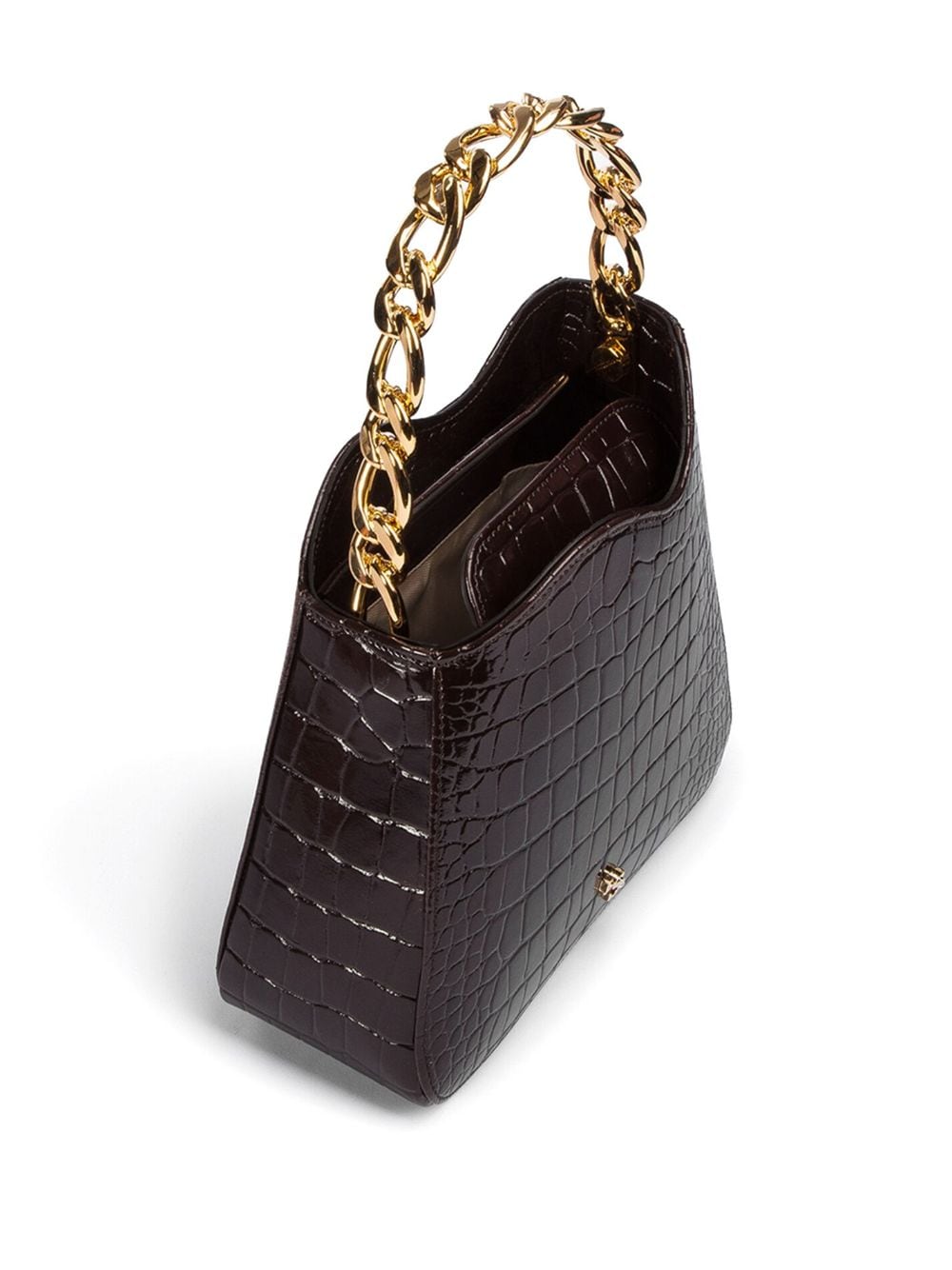 Shop Le Silla Ivy Crocodile-effect Tote Bag In Brown