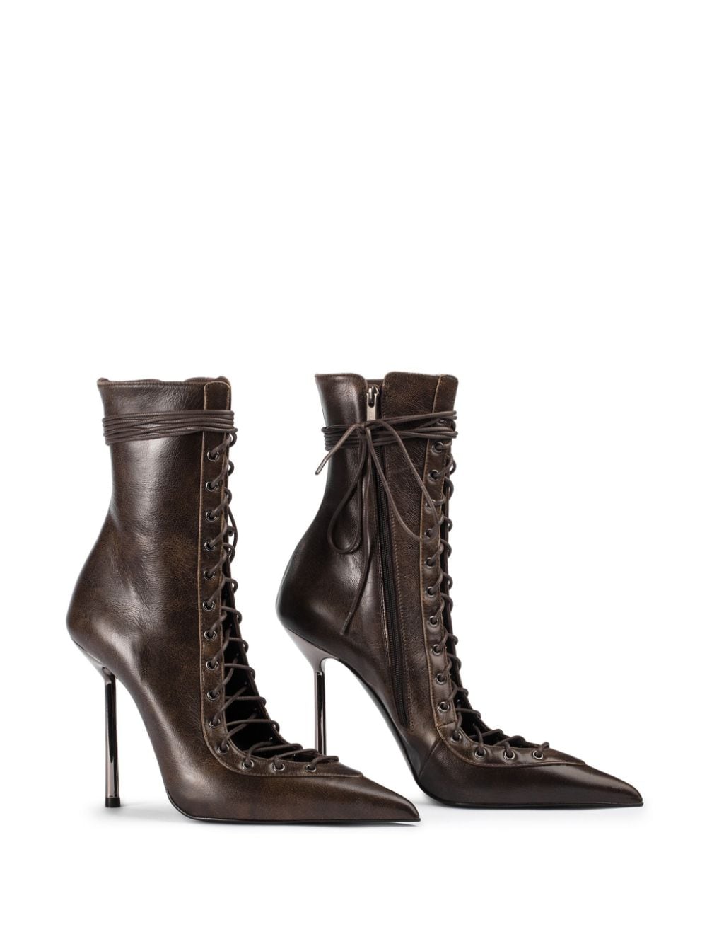 Shop Le Silla 120mm Colette Ankle Boots In Brown