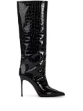 Le Silla Eva 120mm croc-embossed leather boots - Black