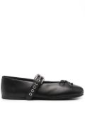 Miu Miu leather ballerina shoes - Black