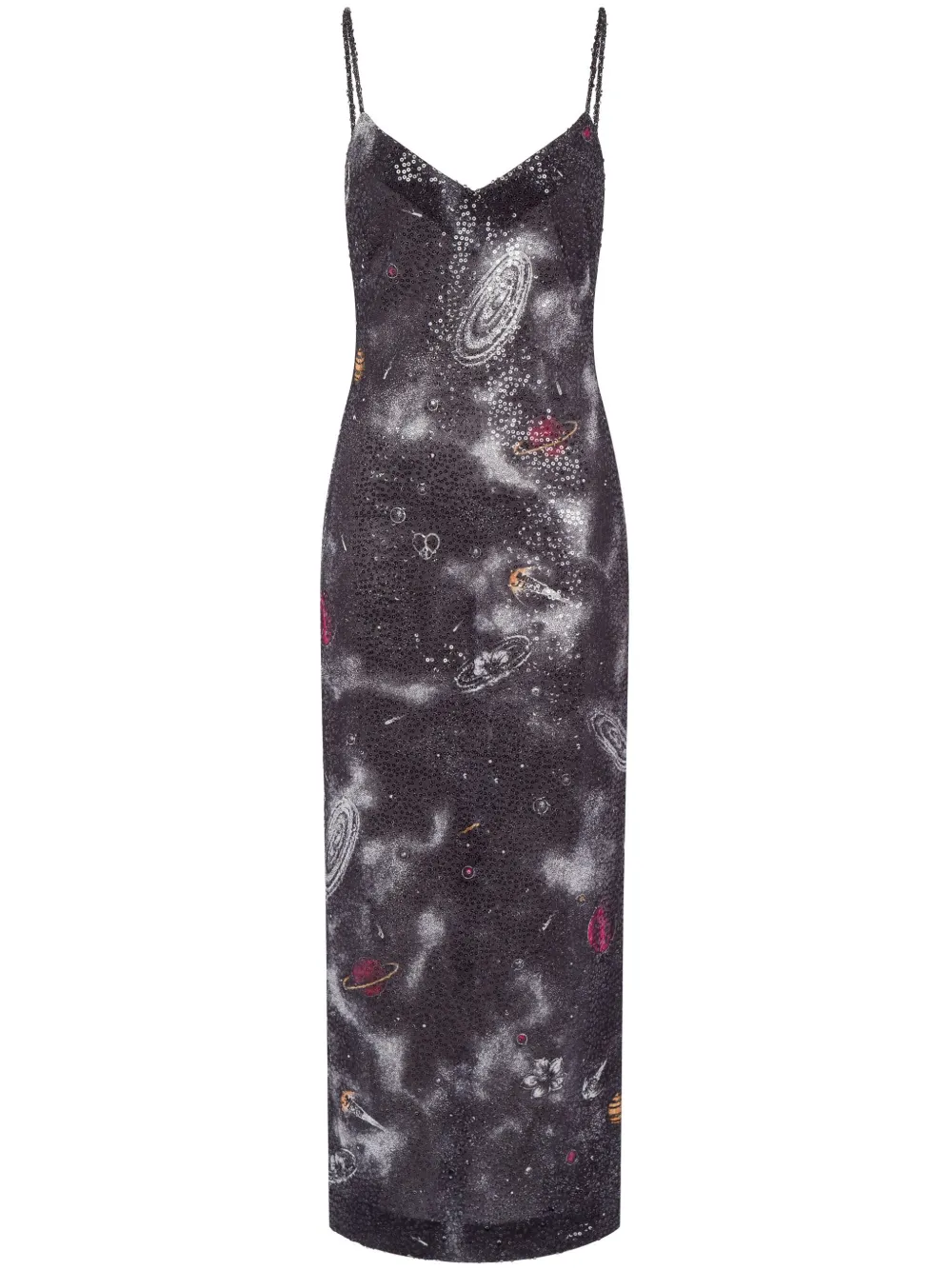 astral pattern maxi dress