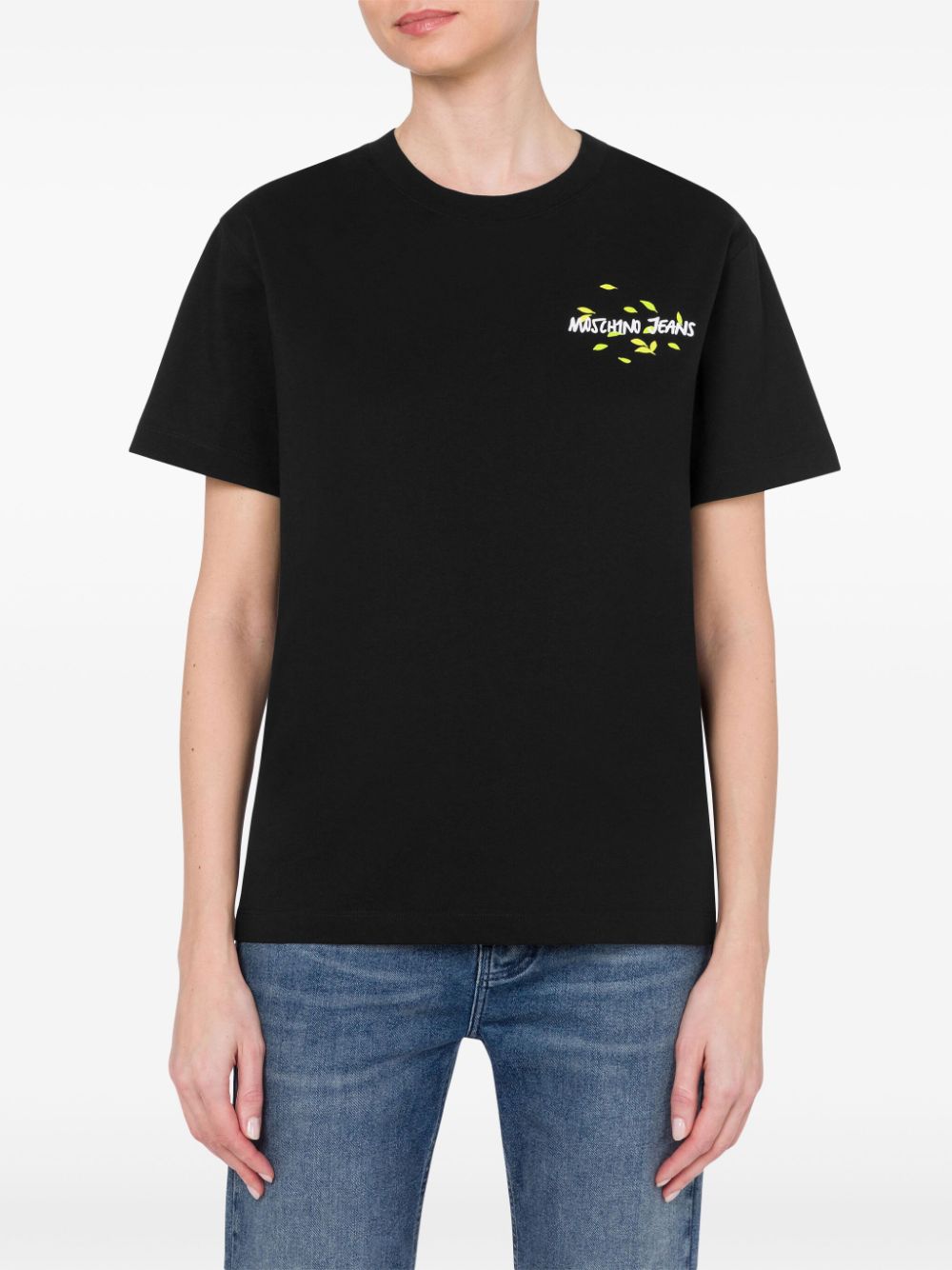 MOSCHINO JEANS T-shirt met logo - Zwart