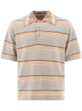 KAPITAL striped short-buttoned polo shirt - Neutrals
