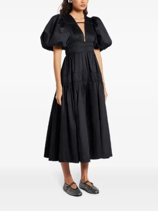 Aje Fallingwater Midi Dress | Black | FARFETCH LB