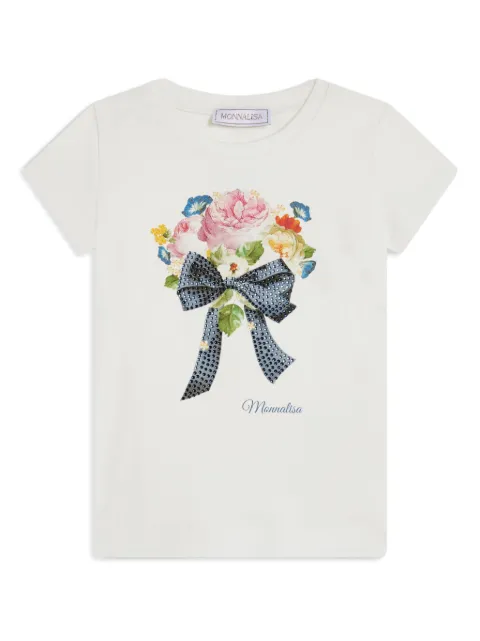 Monnalisa playera con estampado de ramo