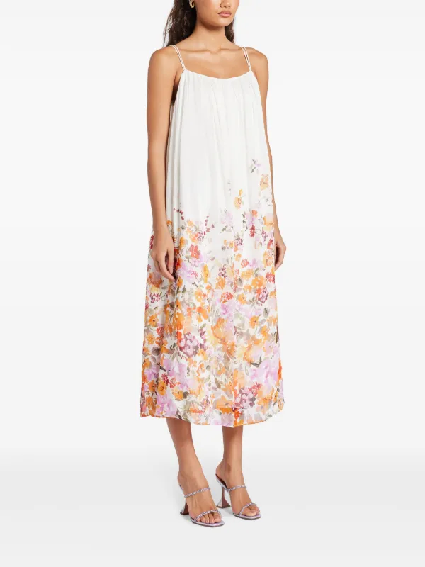 knee length dresses for ladies Fleur Midi Dress-COLLAGE FLORAL / 4