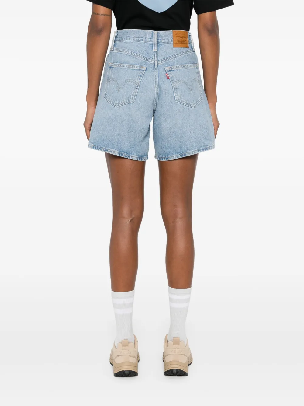 Shop Levi's High-rise Denim Shorts In Blue