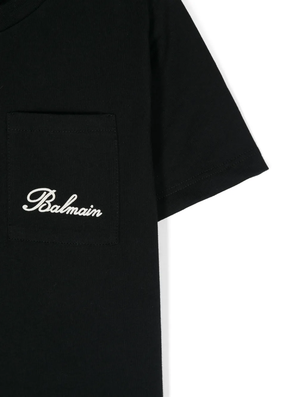 Balmain Kids Katoenen T-shirt met logoprint Zwart
