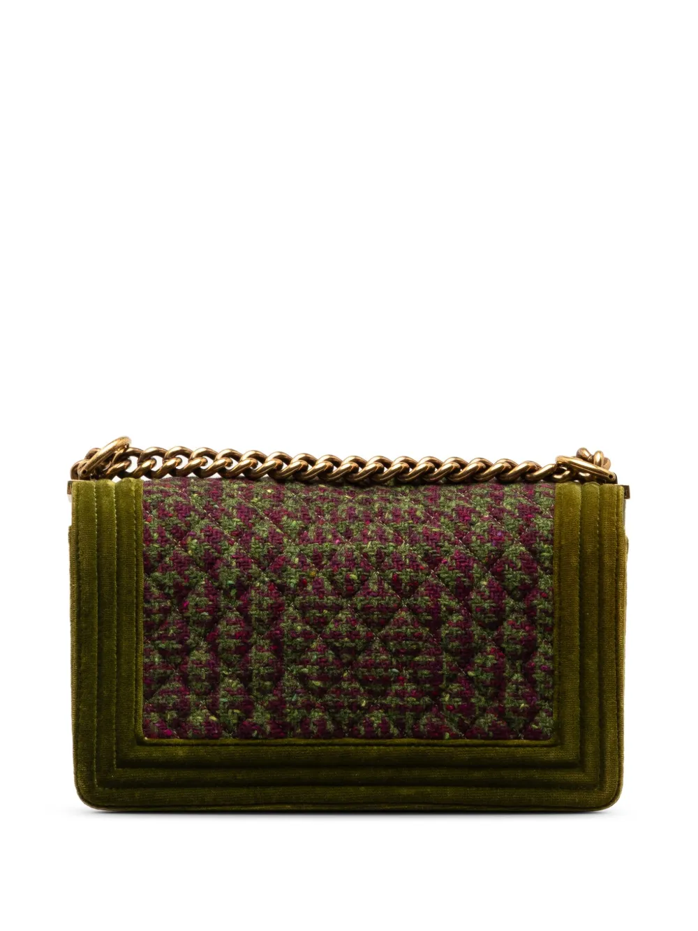 CHANEL Pre-Owned 2013-2014 Small Tweed and Velvet Boy Flap crossbody bag - Roze