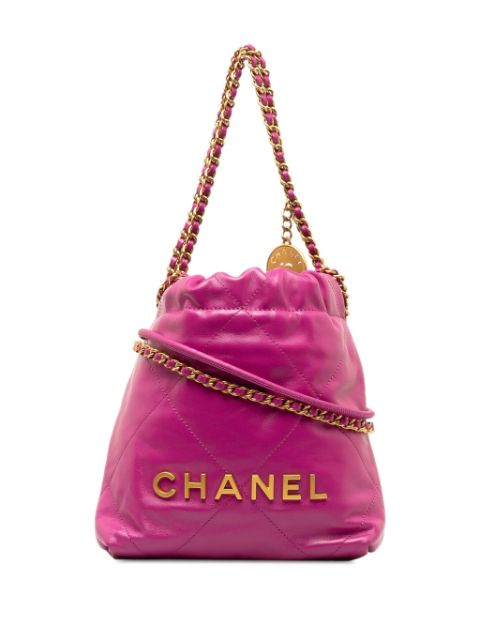 CHANEL 2022-2023 Mini Calfskin 22 Hobo satchel Women