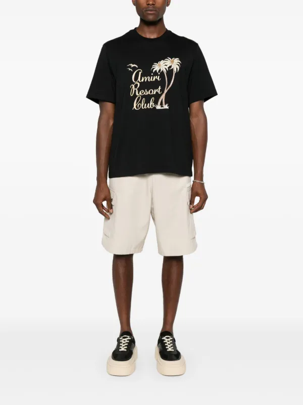 AMIRI Twisted Palms Cotton T-shirt | Black | FARFETCH