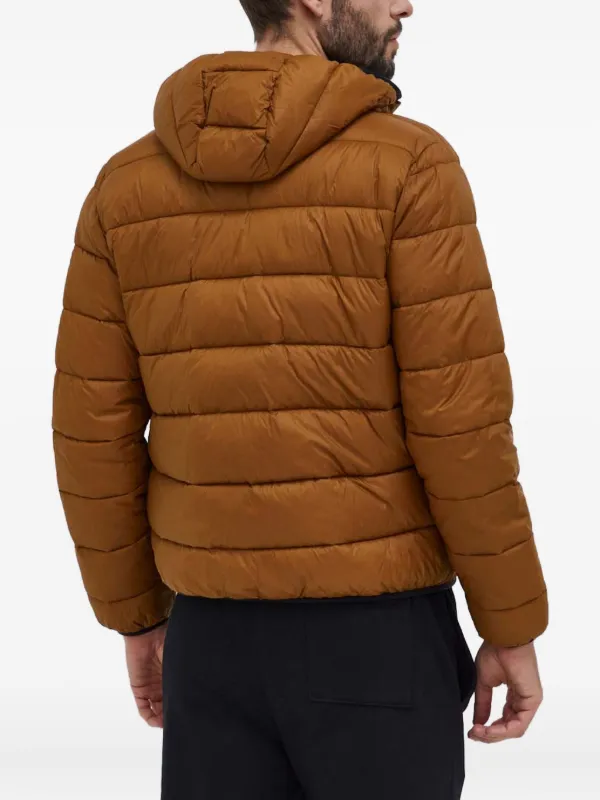 Champion logo-print Hooded Padded Jacket Brown FARFETCH IN