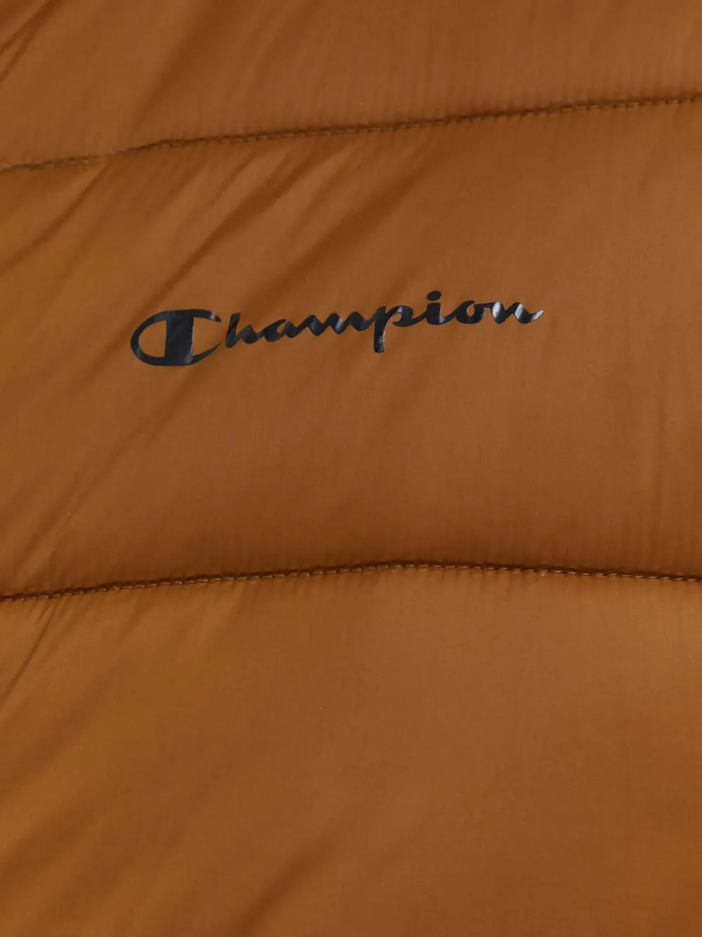 Champion Gewatteerd jack met capuchon en logoprint Bruin