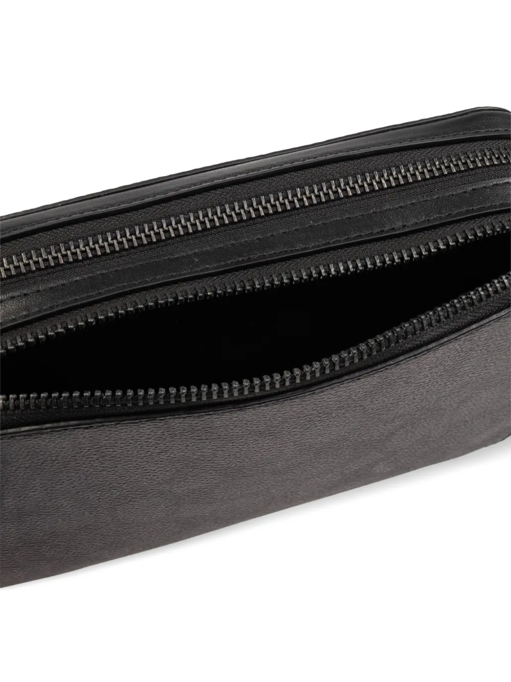 Shop Coach Zipped Leather Messenger Bag In Grey