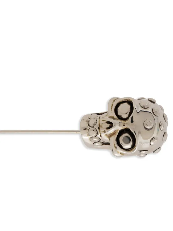 Alexander McQueen crystal-embellished skull-stud Pin - Farfetch 