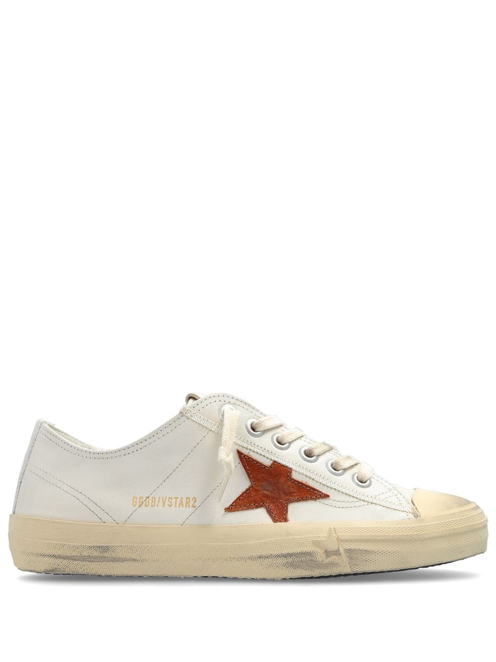Golden Goose V-star 2 Leather Lace-up Sneakers In 中性色