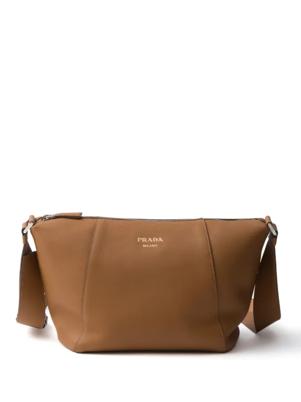 Prada レザーショルダーバッグ | ブラウン | FARFETCH JP