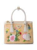 Prada small Galleria Saffiano crochet hand bag - Neutrals