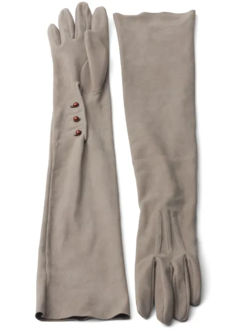 Prada gants longs en daim - Gris - Prada - Modalova